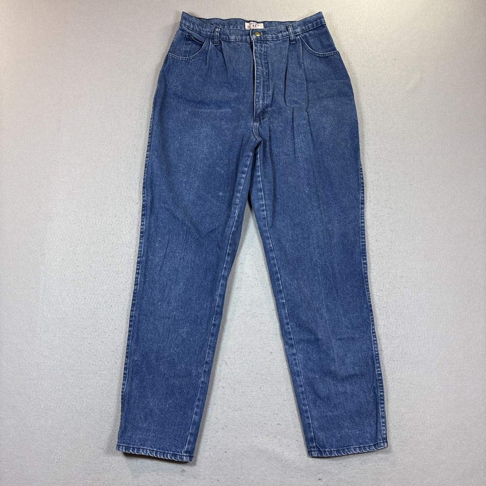 tres bien VTG High Waist Women Size 4 Denim Jeans Straight Leg Pleated Made USA